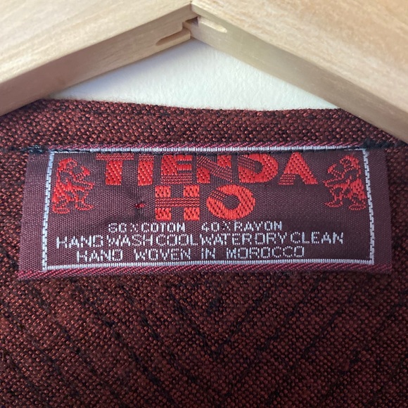 OS handwoven in Morocco - Palms coat by Tienda Ho - burgundy - one-size - Picture 11 of 11